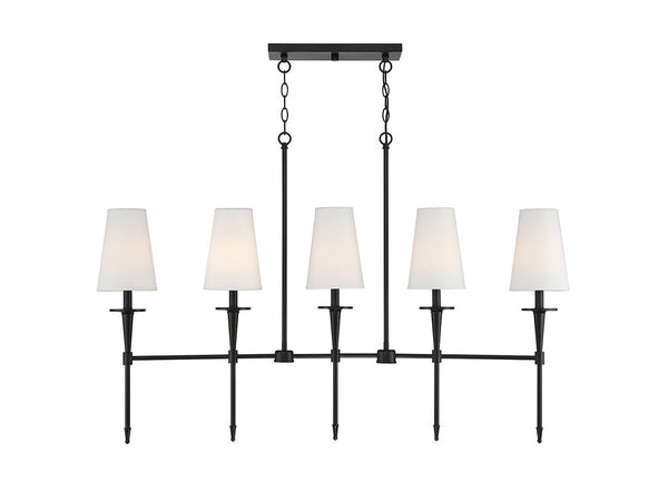 Trundle 5-Light Linear Chandelier in Matte Black