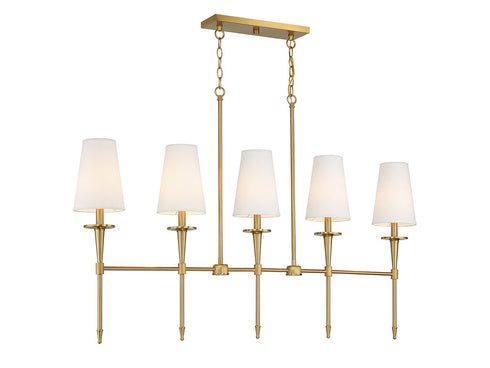 Trundle 5-Light Linear Chandelier in Matte Black