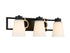 Russo 3-Light Bathroom Vanity Light in Matte Black with Warm Brass Accents