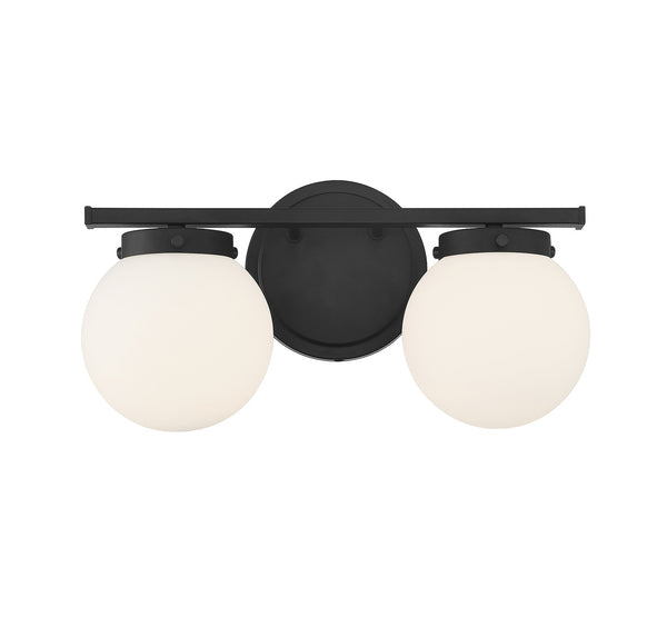 2-Light Bathroom Vanity Light in Matte Black