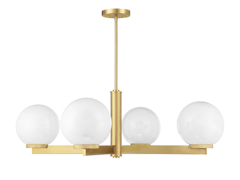 4-Light Chandelier in Matte Black