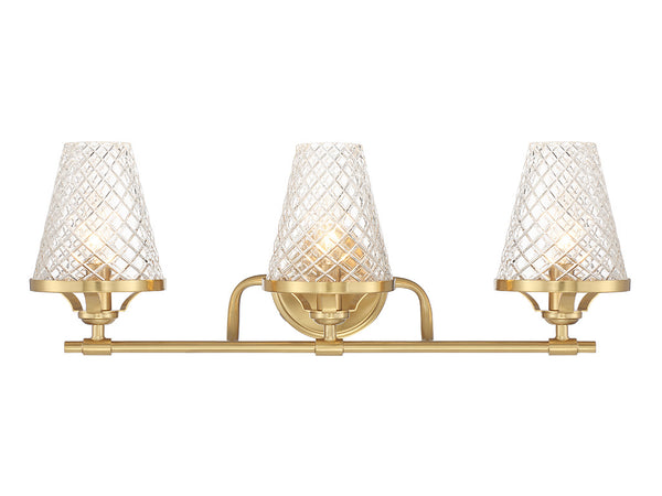 Candler 3-Light Bathroom Vanity Light in Warm Brass