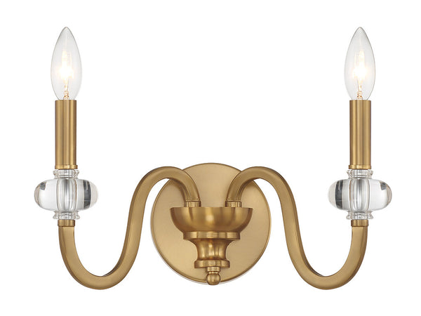 Bergdorf 2-Light Wall Sconce in Warm Brass