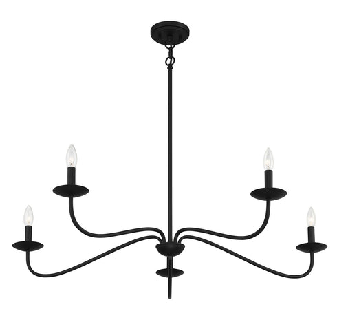 5-Light Chandelier in Matte Black