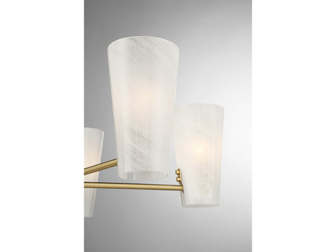 5-Light Chandelier in Natural Brass