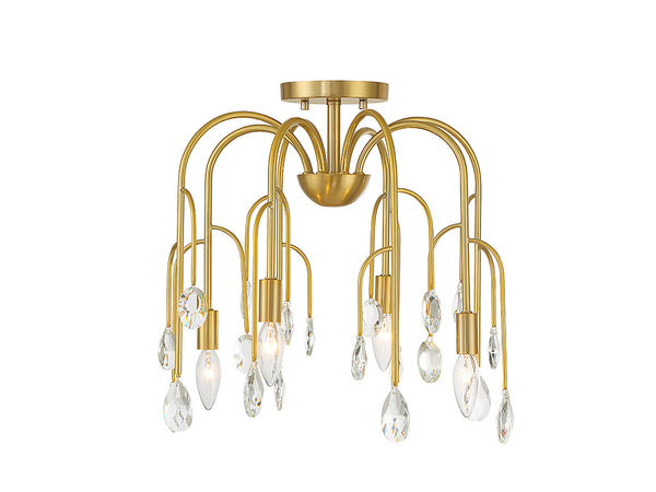 Anholt 4-Light Convertible Semi-Flush or Pendant in Noble Brass