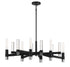 Windamere 6-Light Linear Chandelier in Textured Black with Polished Nickel Accents