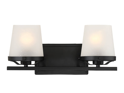 Klein 2-Light Bathroom Vanity Light in Warm Brass