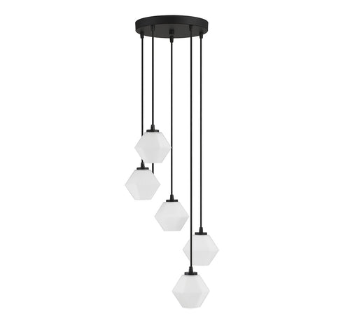5-Light Chandelier in Matte Black