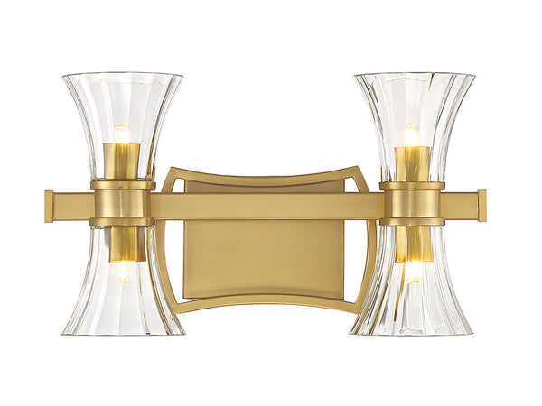 Bennington 4-Light LED Bathroom Vanity Light in Warm Brass