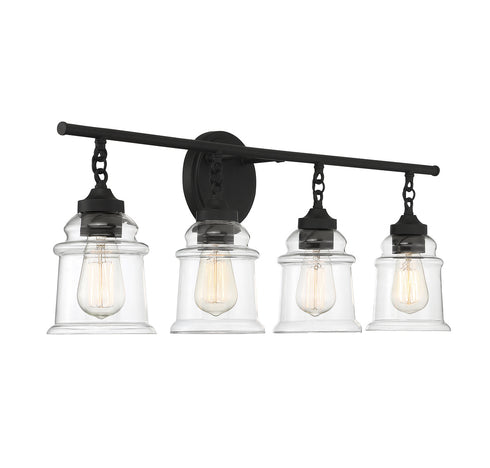 Fuller 4-Light Bathroom Vanity Light in Satin Nickel