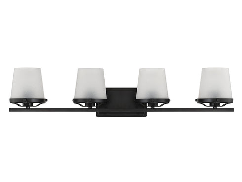 Klein 4-Light Bathroom Vanity Light in Matte Black