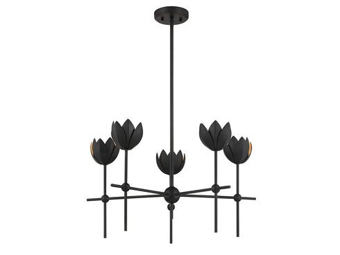 5-Light Chandelier in Matte Black