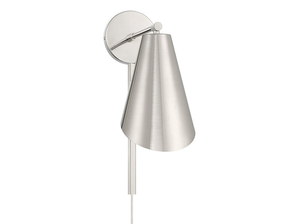 1-Light Wall Sconce in Polished Nickel