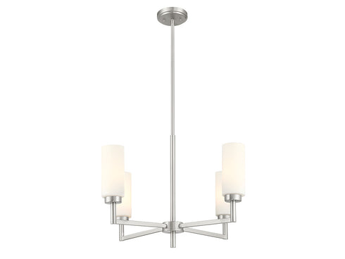4-Light Chandelier in Natural Brass