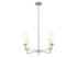 4-Light Chandelier in Natural Brass