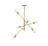 6-Light Chandelier in Natural Brass