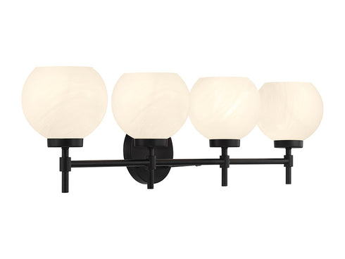 Hannah 4-Light Bathroom Vanity Light in Matte Black