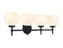 Hannah 4-Light Bathroom Vanity Light in Matte Black