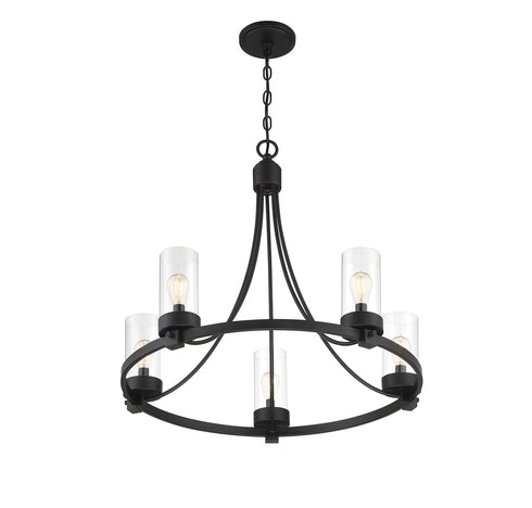 5-Light Chandelier in Matte Black