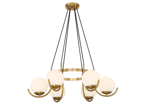 Abella 6-Light Chandelier in Warm Brass
