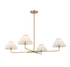 4-Light Chandelier in Natural Brass