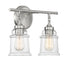 Fuller 2-Light Bathroom Vanity Light in Satin Nickel