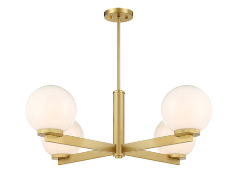 4-Light Chandelier in Matte Black