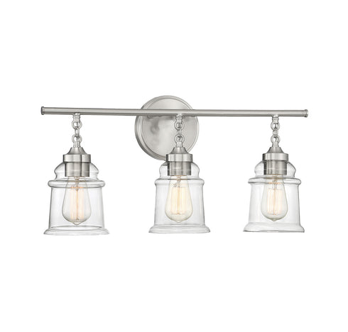 Fuller 3-Light Bathroom Vanity Light in Satin Nickel