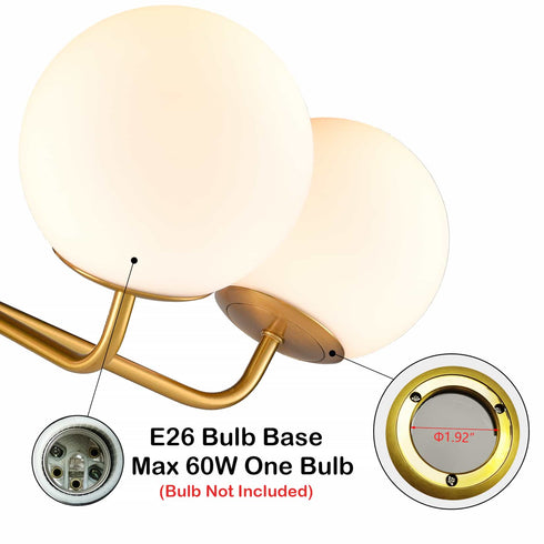 Flavie Mid-Century Modern Semi Flush Mount Globe Ceiling Light