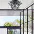 Vieste Seeded Glass Black Moravian Star Flush Mount Ceiling Light, 13-Inch