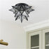 Vieste Seeded Glass Black Moravian Star Flush Mount Ceiling Light, 13-Inch