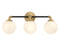Dresden 3-Light Bathroom Vanity Light in Matte Black with Warm Brass Accents