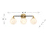 Dresden 3-Light Bathroom Vanity Light in Matte Black with Warm Brass Accents