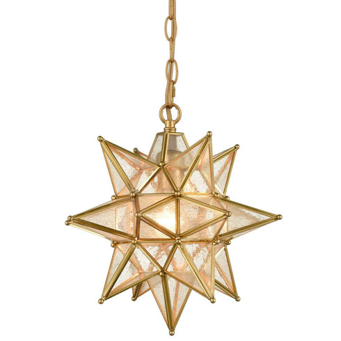 Bobbio Brass Moravian Star Flush Mount Ceiling Light, 13-Inch