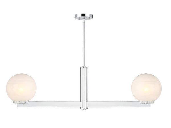 2-Light Linear Chandelier in Chrome