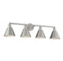 4-Light Bathroom Vanity Light in Brushed Nickel