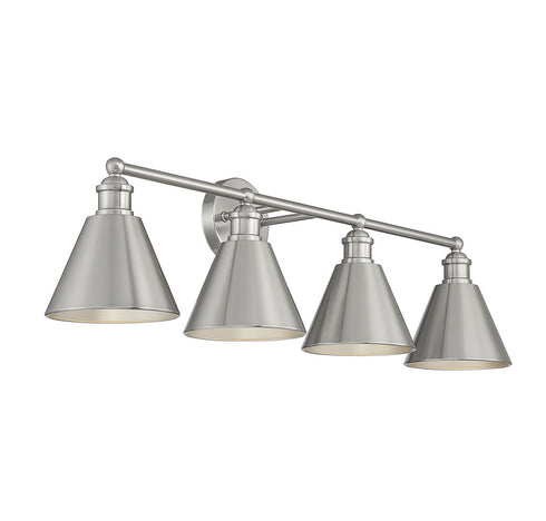 4-Light Bathroom Vanity Light in Brushed Nickel