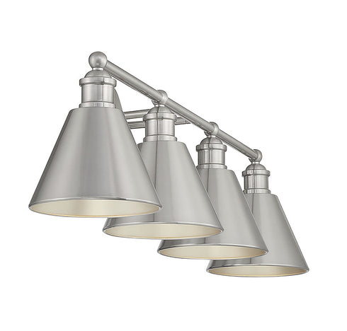 4-Light Bathroom Vanity Light in Brushed Nickel