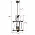 Metal Lantern Pendant Light 4-Light Black Chandelier Lighting
