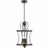 Metal Lantern Pendant Light 4-Light Black Chandelier Lighting