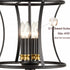 Metal Lantern Pendant Light 4-Light Black Chandelier Lighting