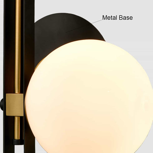Caldaro Bitonto Mid-Century Wall Light 2-Light Opal Globe Glass Shade