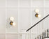 Caldaro Bitonto Mid-Century Wall Light 2-Light Opal Globe Glass Shade