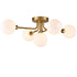 Modern Gold Semi Flush Mount Ceiling Light Glass Globes