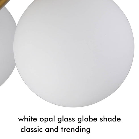 Modern Gold Semi Flush Mount Ceiling Light Glass Globes