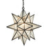 Moravian Star Pendant Chandelier Seeded Glass Black 19 Inches