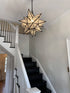 Moravian Star Pendant Chandelier Seeded Glass Black 19 Inches