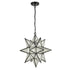 Moravian Star Pendant Chandelier Seeded Glass Black 19 Inches