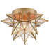 Vieste black Moravian star flush mount ceiling light with seeded glass
